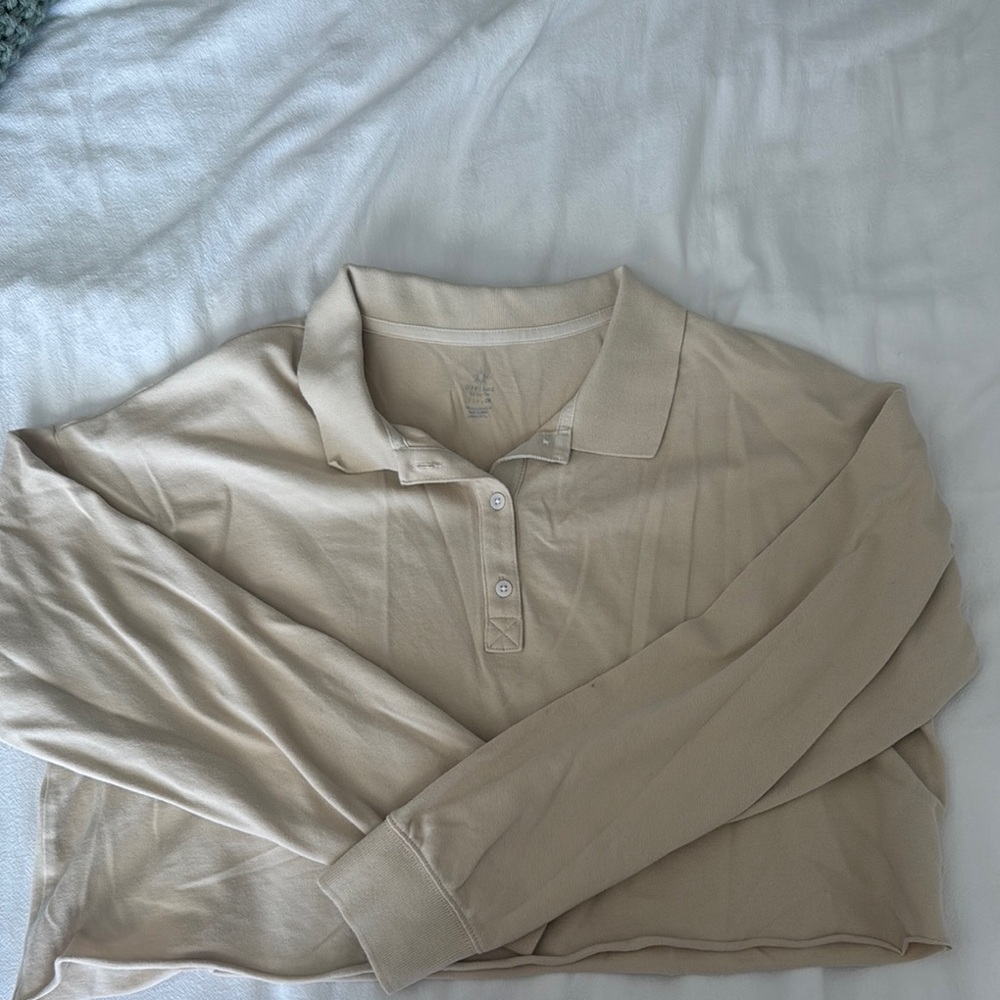 Beige Women's Polo Top